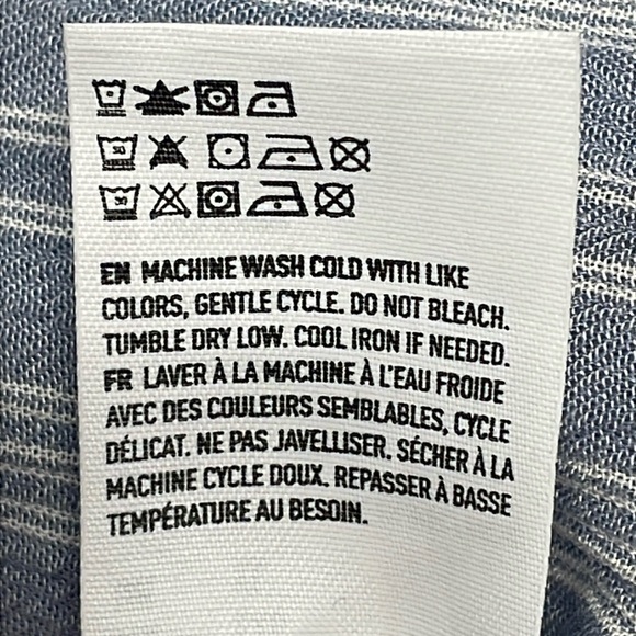 American Eagle Outfitters Blue and White Striped Chambray Strapless Dress XL - Picture 16 of 16